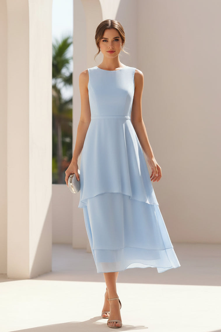 Traje de Noche de Dos Piezas de Encaje y Gasa