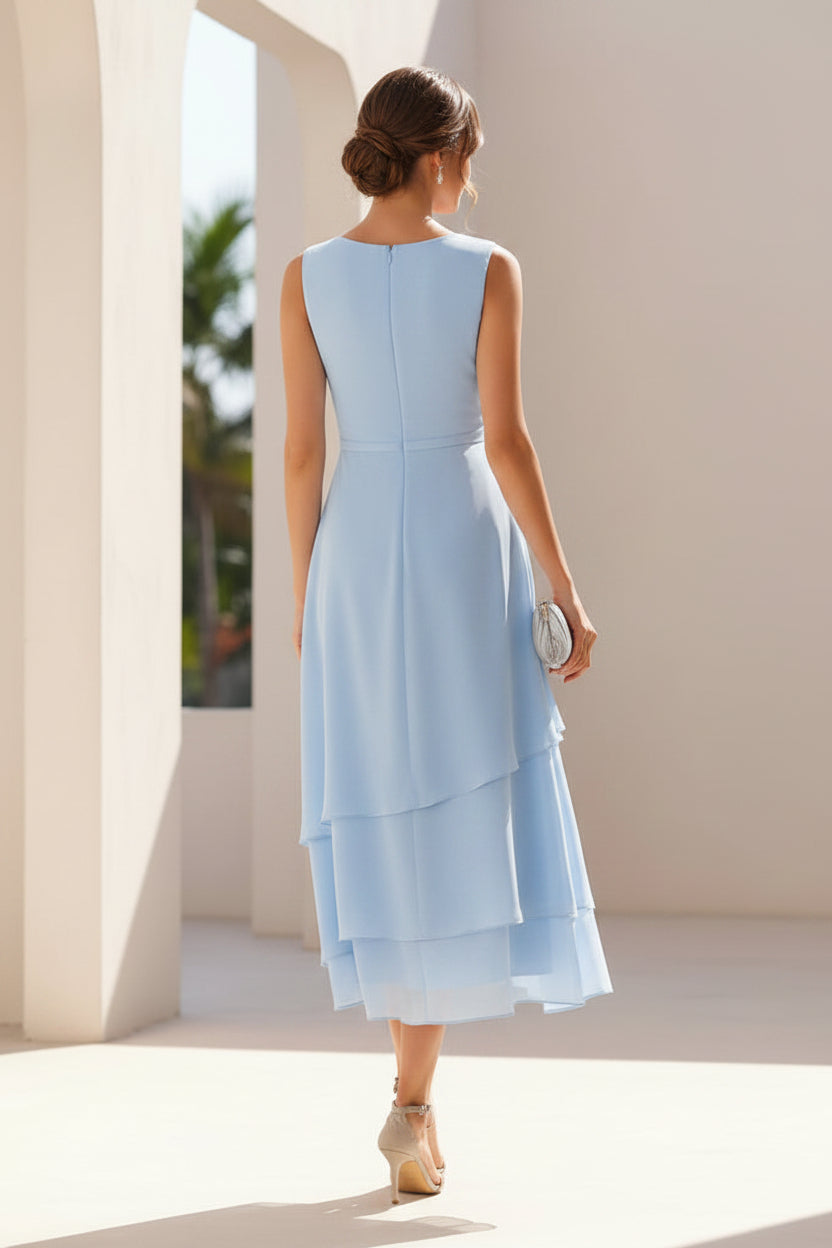 Traje de Noche de Dos Piezas de Encaje y Gasa