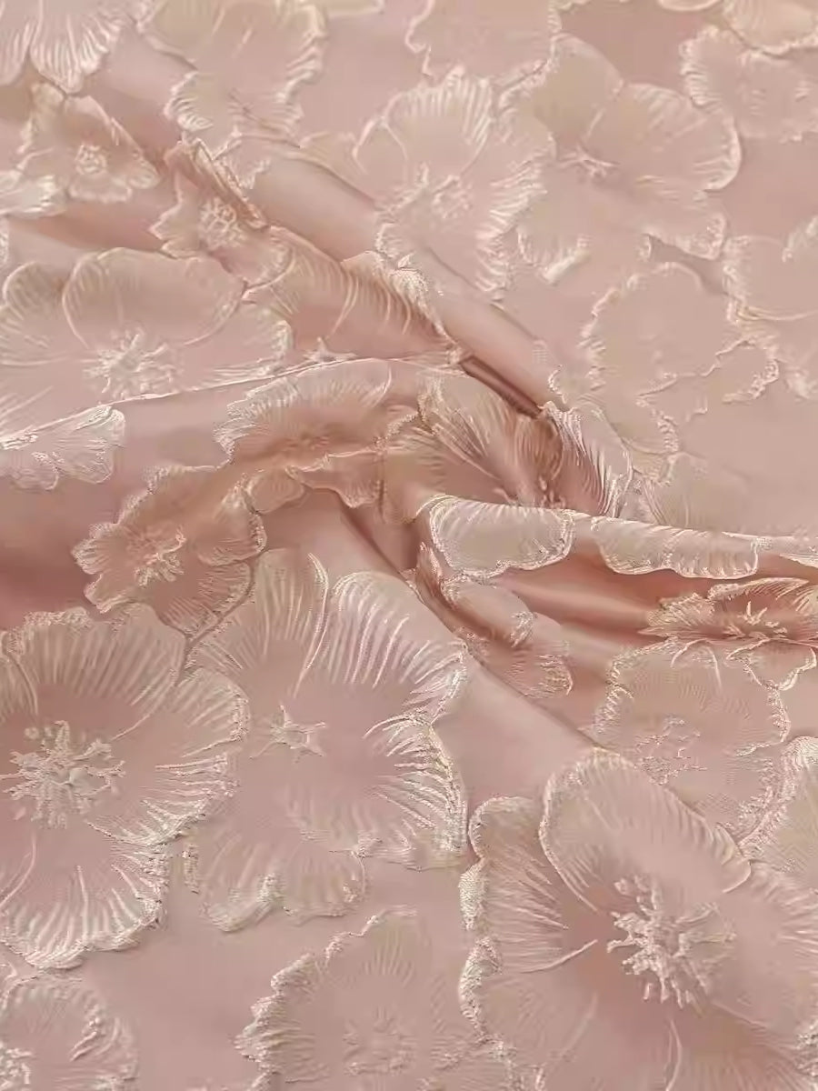 Vestido midi jacquard floral sin mangas
