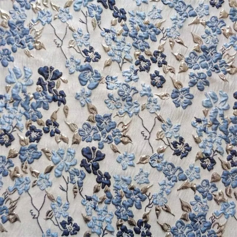 Vestido largo cruzado de jacquard floral con cinturón tipo faja