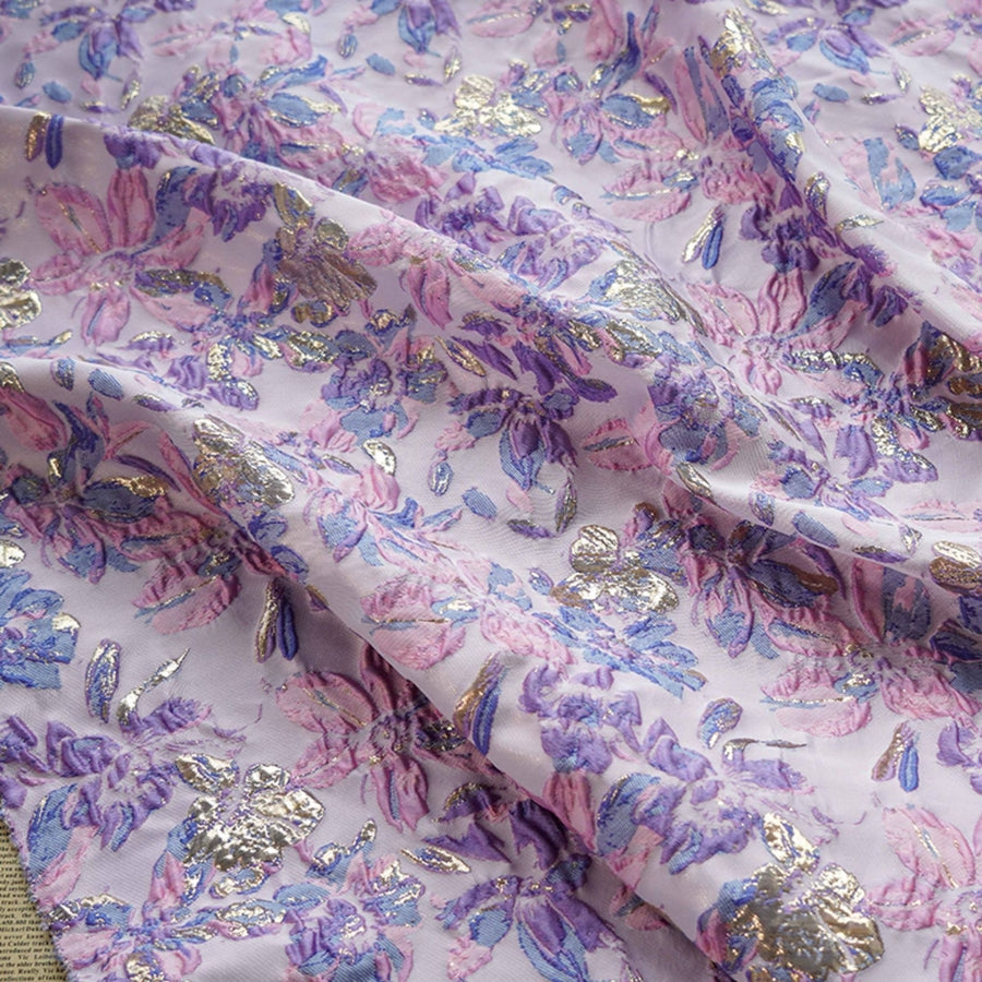 Vestido midi de jacquard floral con detalle de lazo