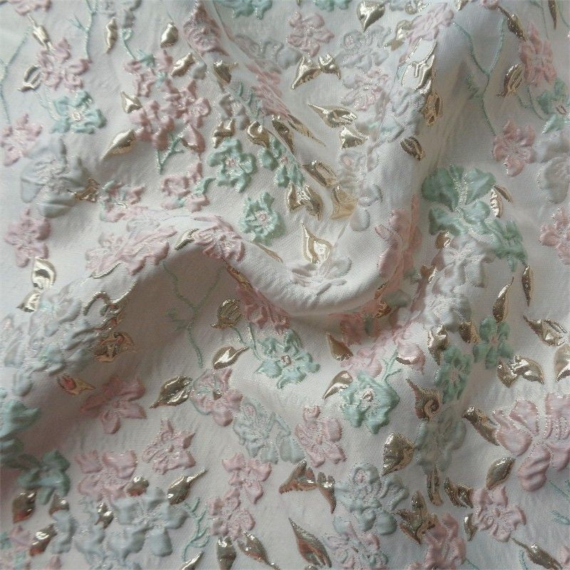 Vestido maxi cruzado de jacquard floral con cinturón de lazo