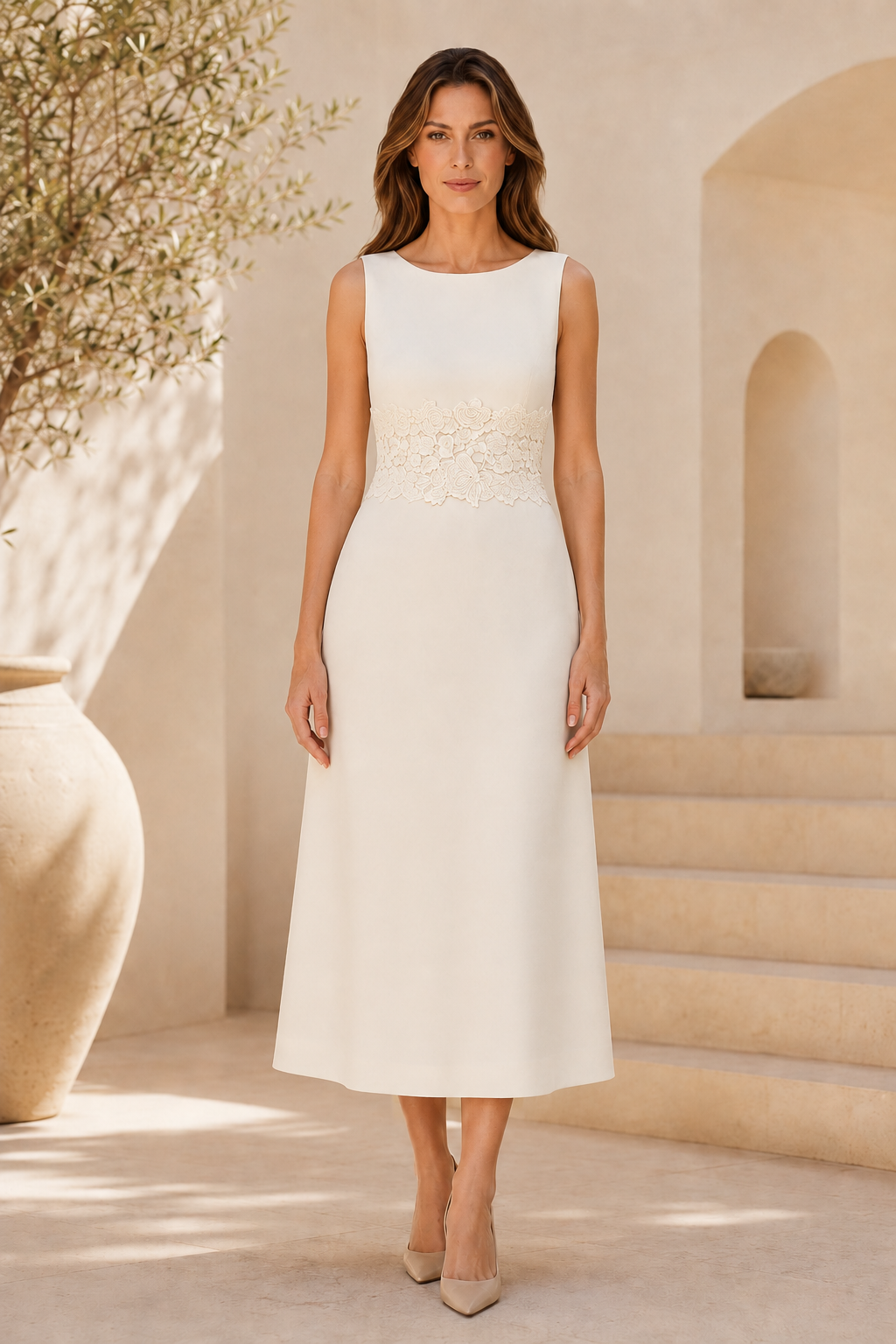 Conjunto de Vestido Tubo de Dos Piezas y Abrigo Largo