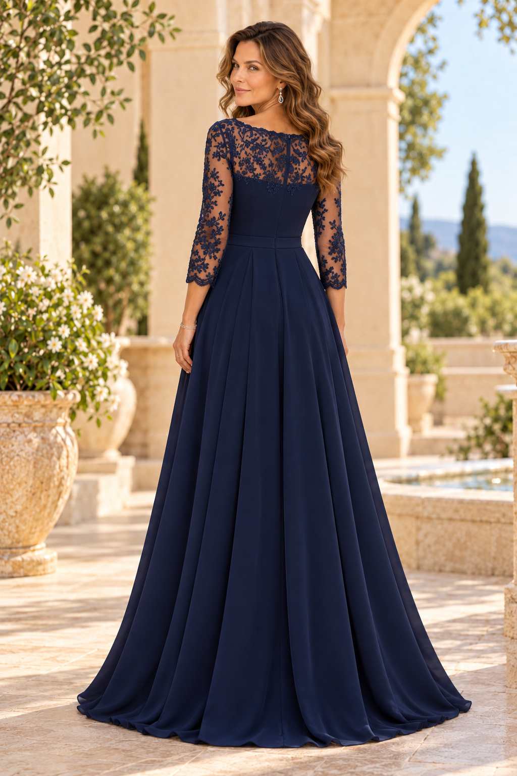 Lace Illusion Jumpsuit with Overskirt