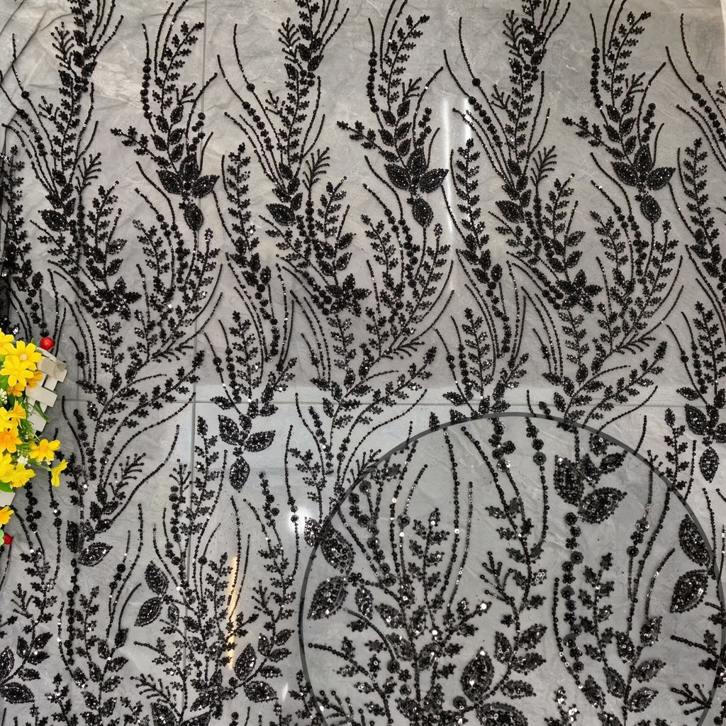 Vestido Largo de Novia Corte A de Encaje de Manga Larga con Aplicaciones Florales 3D